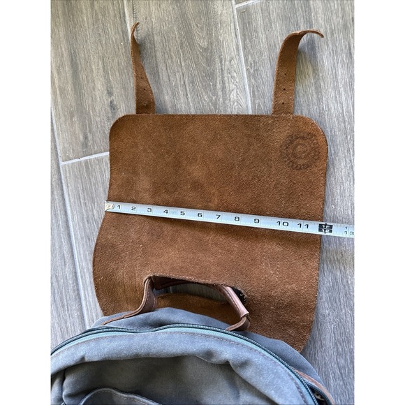 Jon Hart Scout Backpack - Canvas Dark Green & Leather - Kodi Brand - Picture 8 of 10